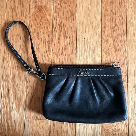 Coach Handbags - Coach Black Leather Wristlet